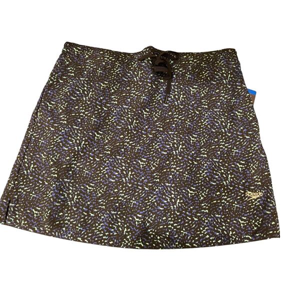 Speedo Women's Floral Swim Skort Stretch Elastic Waist Swimsuit UPF50+ Size: L - Picture 3 of 5